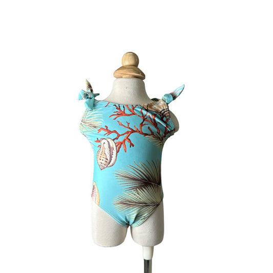 Coral Reef One Piece Side Tie Swimwear
